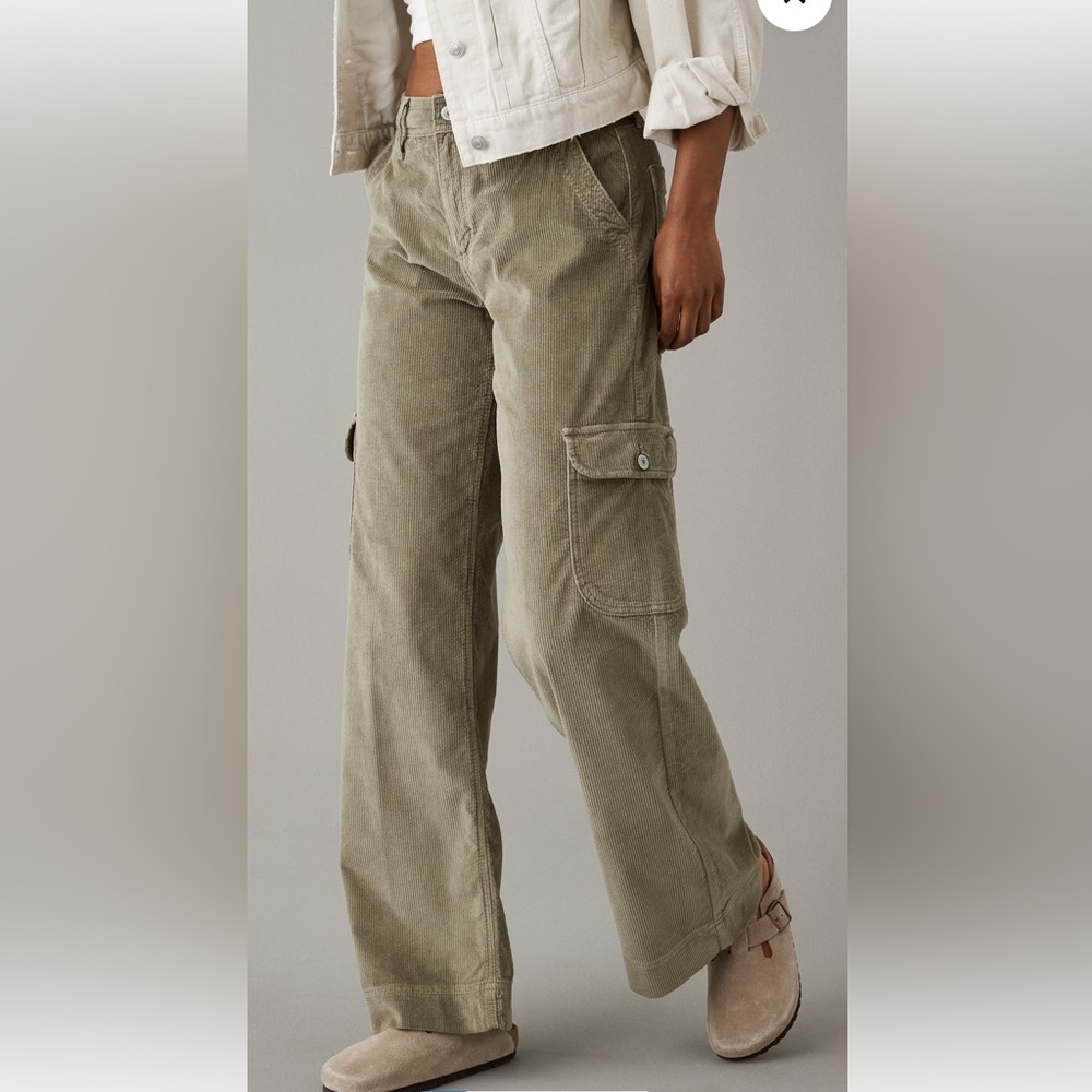 AE Dreamy Drape Stretch Cord Super High Waisted Baggy Wide Leg Pant, 2 short 💕